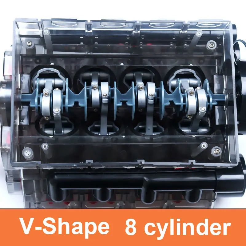 100+ Parts DIY V8 Engine Model KIT Assembled Four Cylinder Engine Model High-tech Educational Experiment Toy Gift