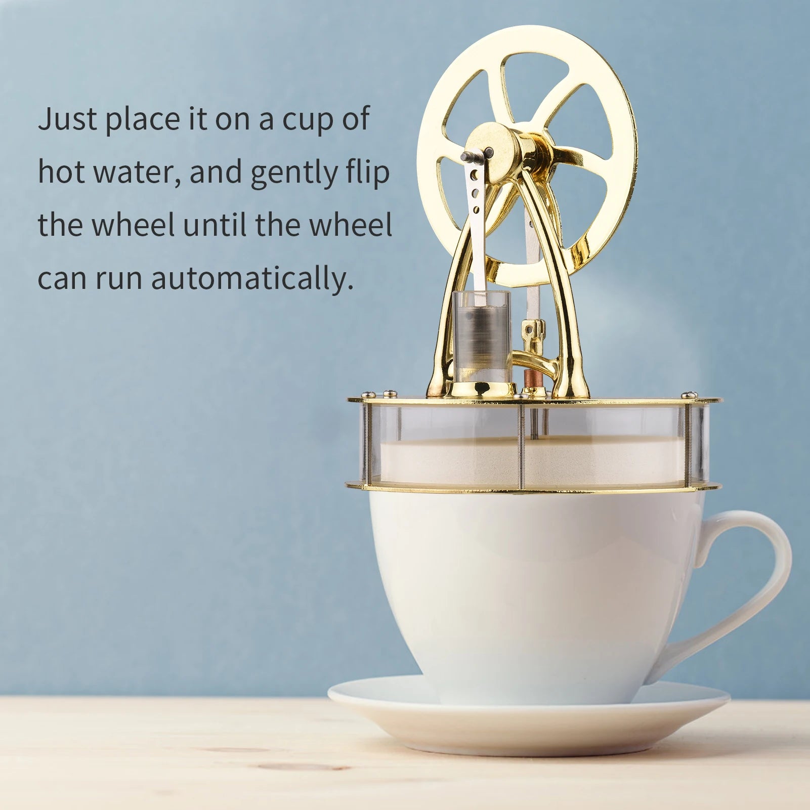 Low Temperature Stirling Engine Assembled Electricity Generator Heat Experiment Physical Generator Model with Flywheel Design