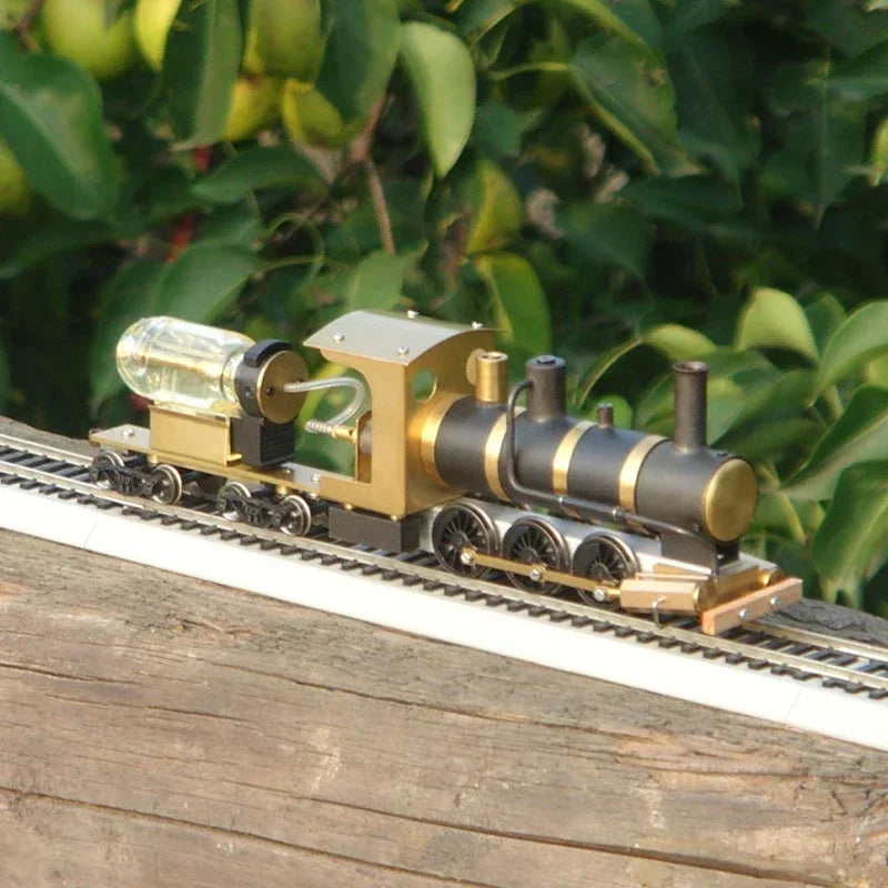 Steam Train Model Movable Simulation Retro Metal Brass Precision HO Scale DIY Finished Train Toy