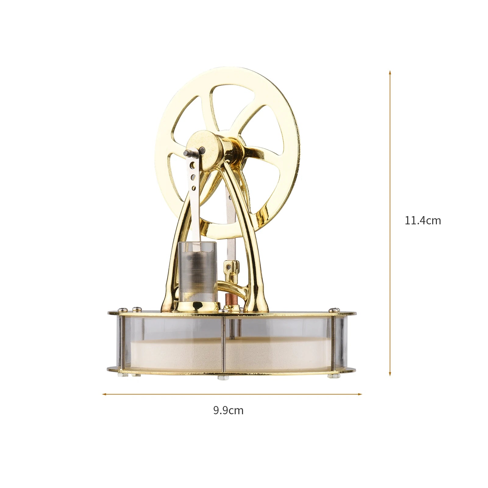 Low Temperature Stirling Engine Assembled Electricity Generator Heat Experiment Physical Generator Model with Flywheel Design