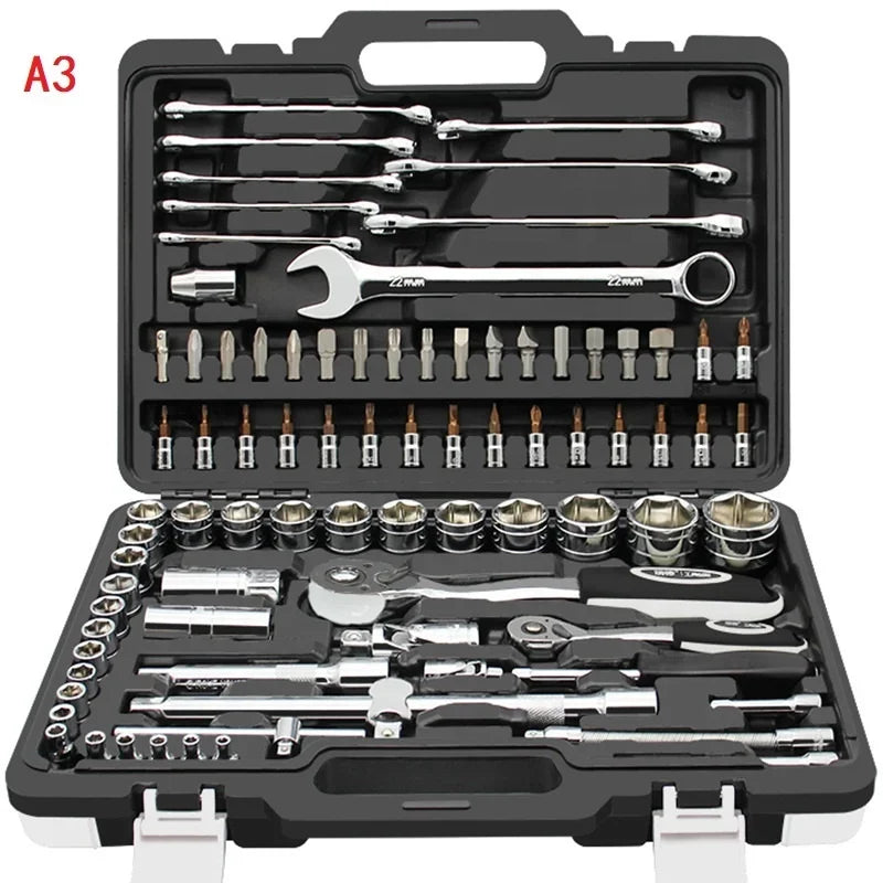 121/140/150 Pieces Chrome Vanadium Home Garage Professional Auto Repair Tools Sets In Aluminum Tool Case Kit Vehicle Tools