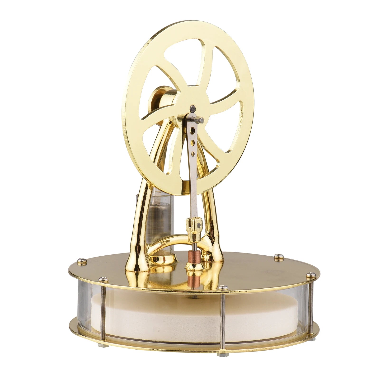 Low Temperature Stirling Engine Assembled Electricity Generator Heat Experiment Physical Generator Model with Flywheel Design