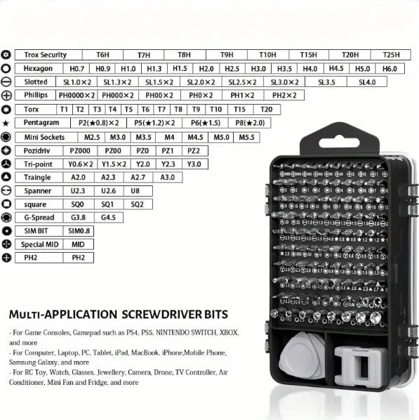 115-in-1 Screwdriver Head Disassembly Kit