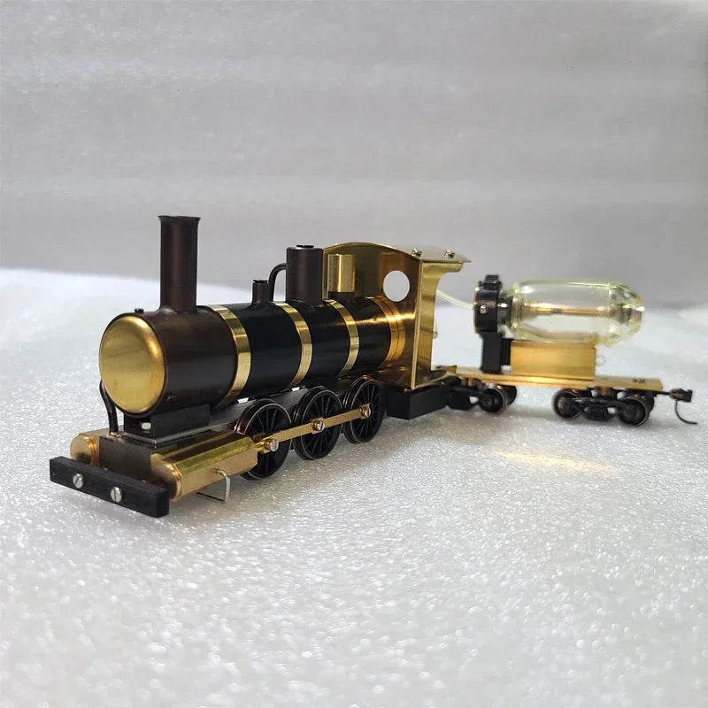 Steam Train Model Movable Simulation Retro Metal Brass Precision HO Scale DIY Finished Train Toy