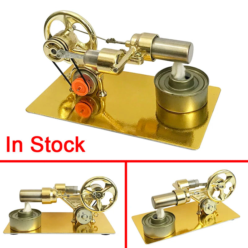 Mini External Combustion Stirling Engine Experimental Model Motor Generator Engine Physics Collection Toy Gift