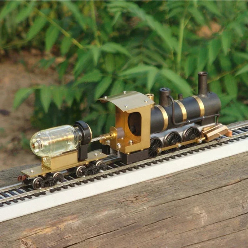 Steam Train Model Movable Simulation Retro Metal Brass Precision HO Scale DIY Finished Train Toy